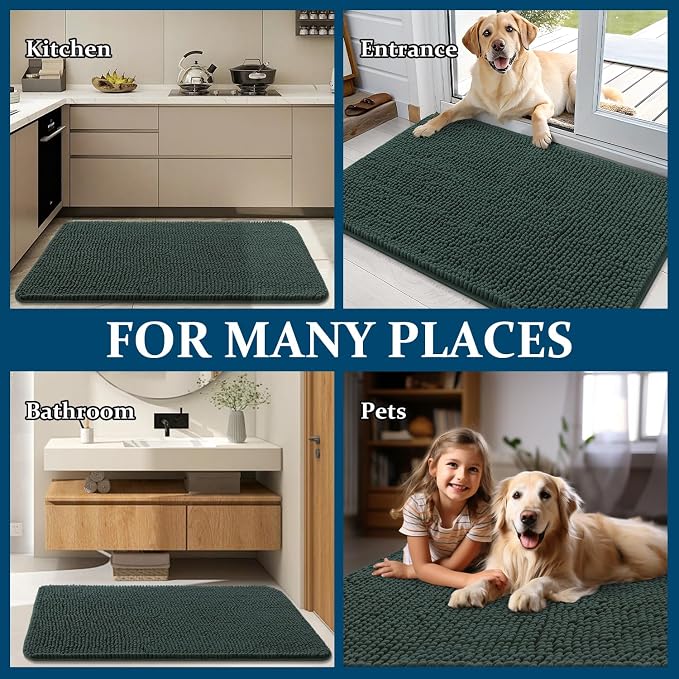 OLANLY Dog Door Mat for Muddy Paws 59x20, Absorbs Moisture and Dirt, Absorbent