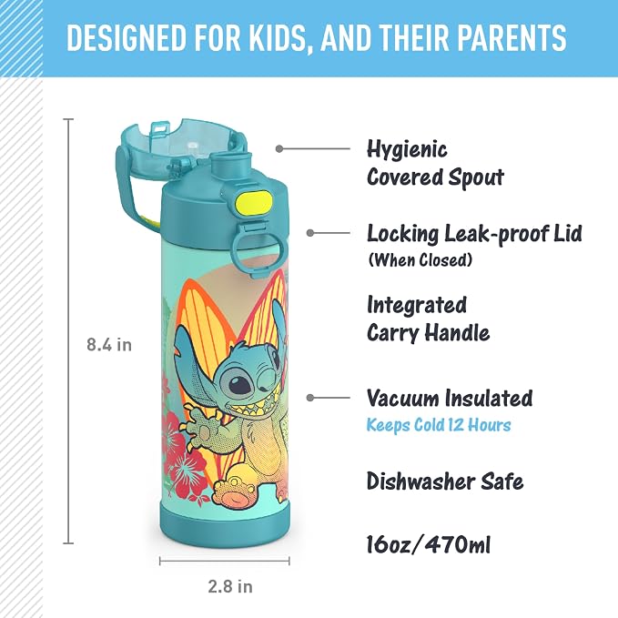THERMOS FUNTAINER 16 Ounce Stainless Steel Vacuum Insulated Bottle