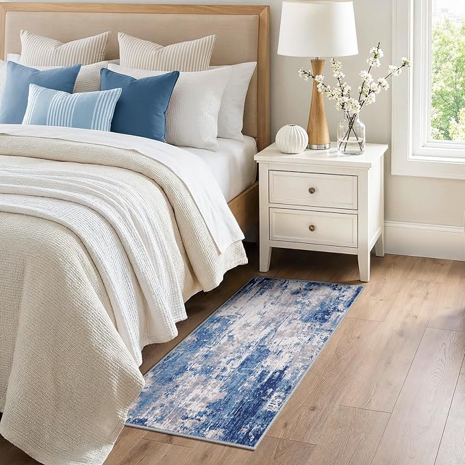 RELEANY Washable Area Rugs 2'x5' Non-Slip Modern Abstract Soft