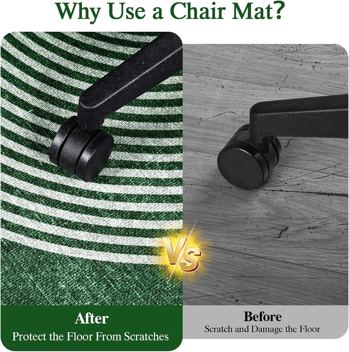 Office Chair Mat for Hardwood Floor & Tile Floor,48"X 60"-Convex Geo Green