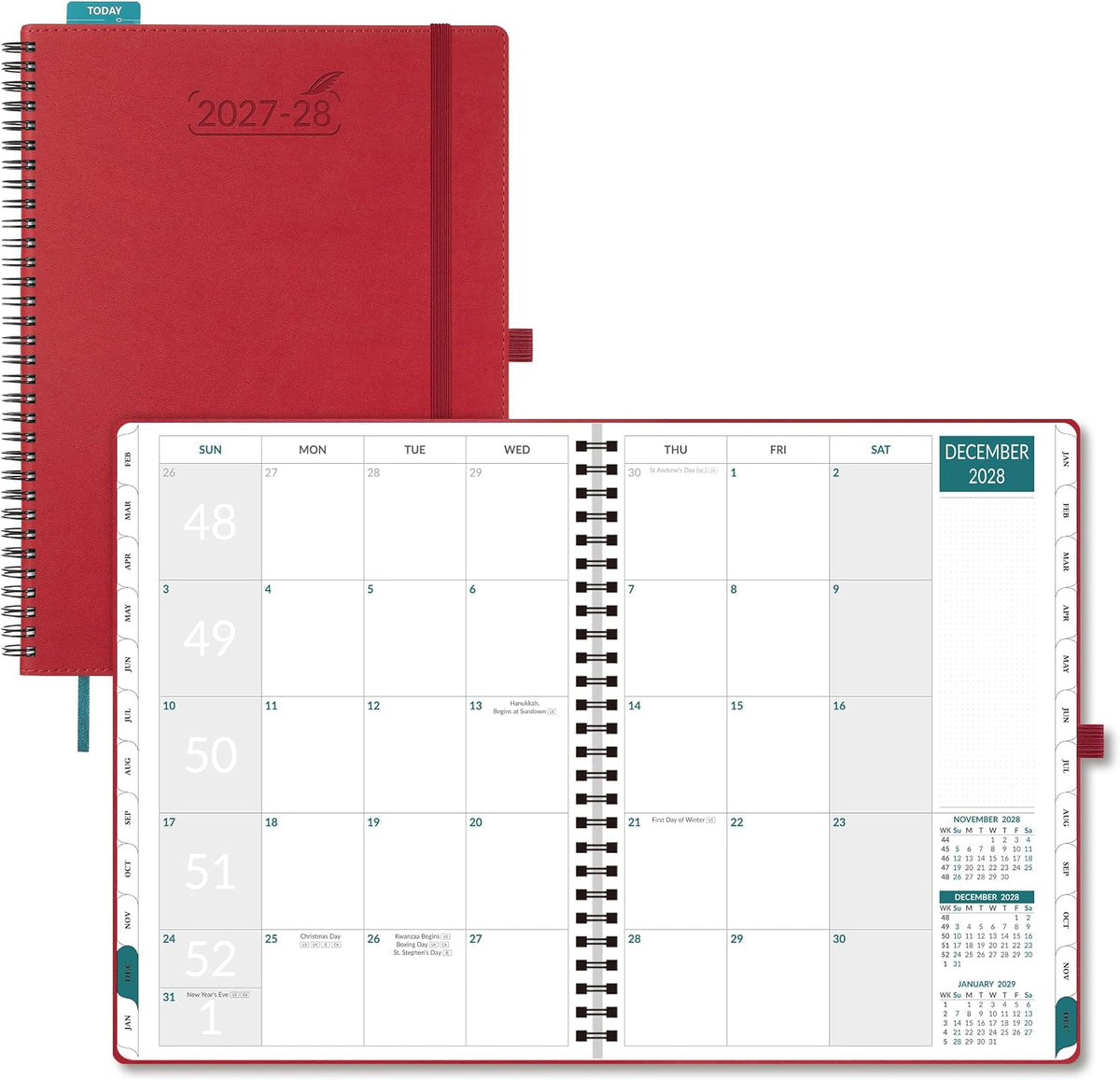 BEZEND Monthly Planner 2027-2028, 2-Year Calendar (8.5"x11") 120GSM Paper