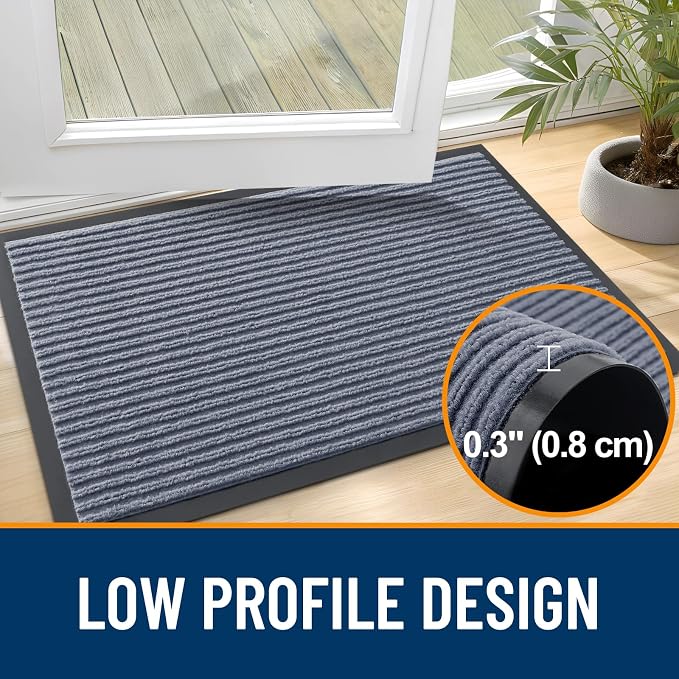 OLANLY Front Door Mat Indoor Outdoor Entrance, Waterproof Heavy Duty Doormat