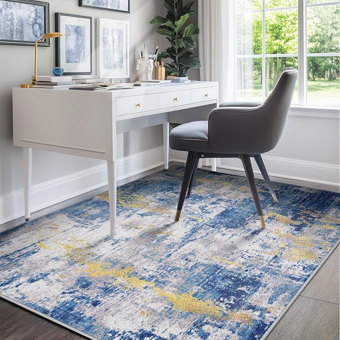 RELEANY Washable Area Rugs 8'x10' Non-Slip Modern Abstract Soft