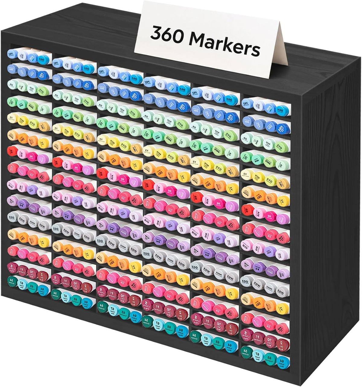 PROLEE Markers Organizer with 90 Compartments for 360 Marker Storage Art Pens Storage Rack,Watercolor Brushes Pens Alcohol Marker Holder for Desk Organizer