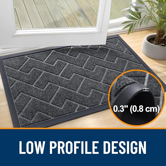 OLANLY Front Door Mat Indoor Outdoor Entrance, Waterproof All-Season,