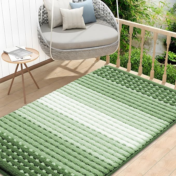 Kitinjoy Indoor Outdoor Door Mat, 48x32 Non-Slip Absorbent Dirt Trapper