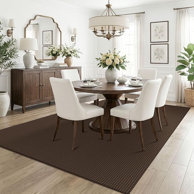 KOZYFLY Washable 5x7 Living Room Rug, Non Slip Woven Area Rugs, Braided Floor