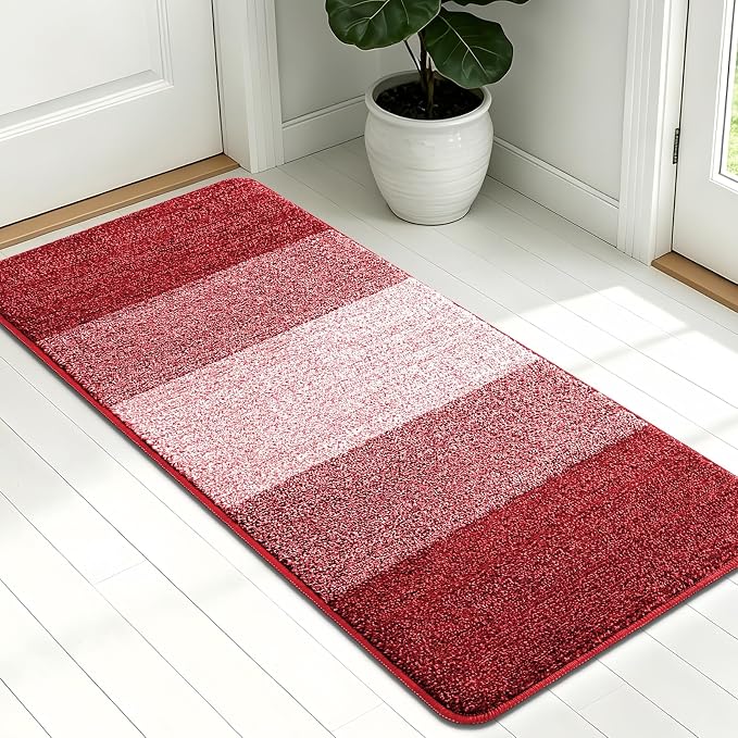 Kitinjoy Indoor Outdoor Door Mat, 54x24 Non-Slip Absorbent Dirt Trapper