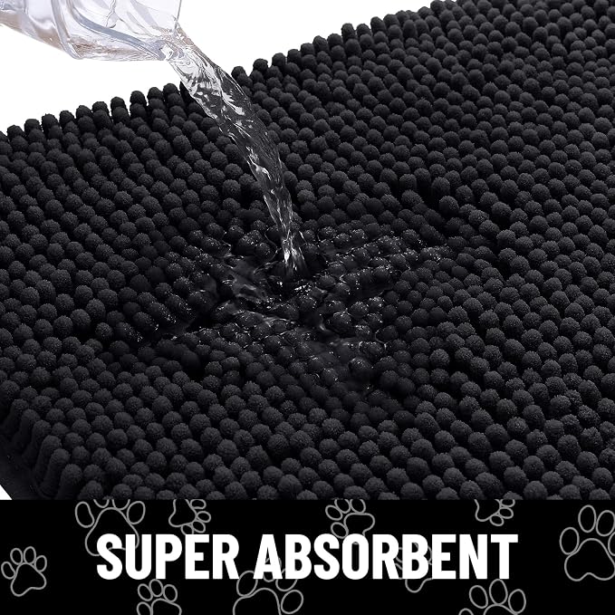 Smiry Dog Door Mat for Muddy Paws, Absorbent Dirt Trapper Non Slip Quick Dry