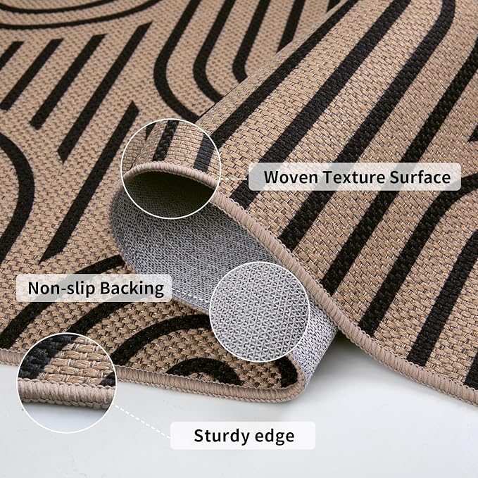 Tangsoo Modern Easy Jute 2x3 Outdoor Washable Rug