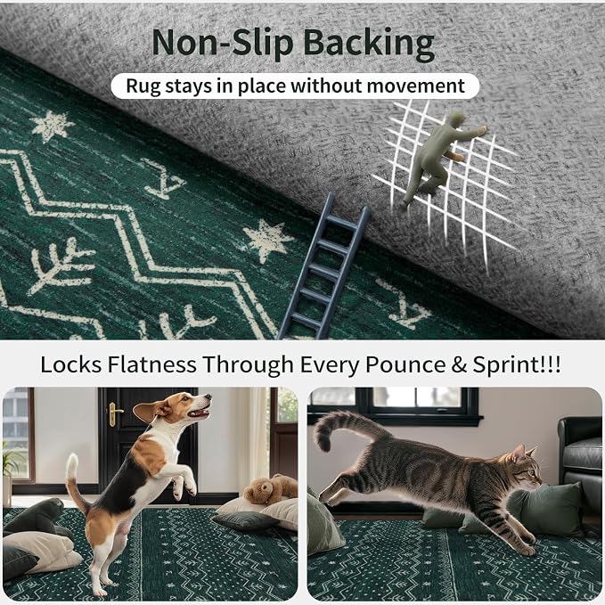 SERISSA 2x4 Rugs for Entryway, Washable Non-Slip Kitchen Runner Rug Small Dark