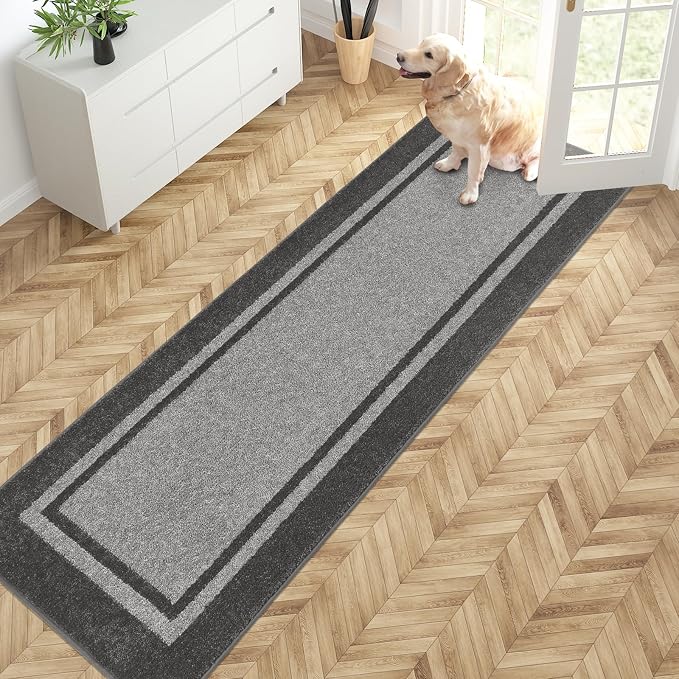 PURRUGS Dirt Trapping Door Mat 24" x 84", Non-Slip Machine Washable Entryway Rug