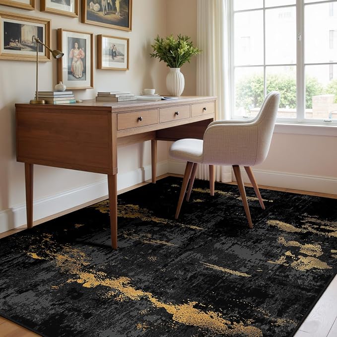 RELEANY Washable Area Rugs 3'x5' Non-Slip Modern Abstract Soft