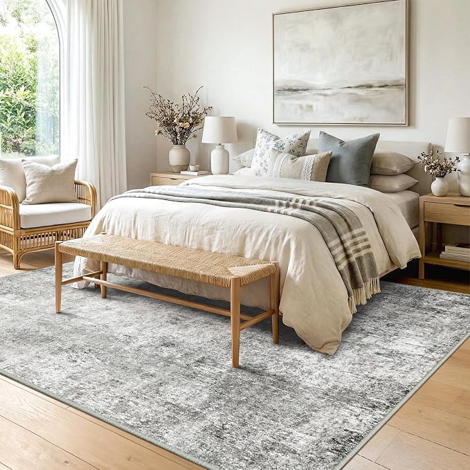 RELEANY Washable Area Rugs 5'x7' Non-Slip Modern Abstract Soft