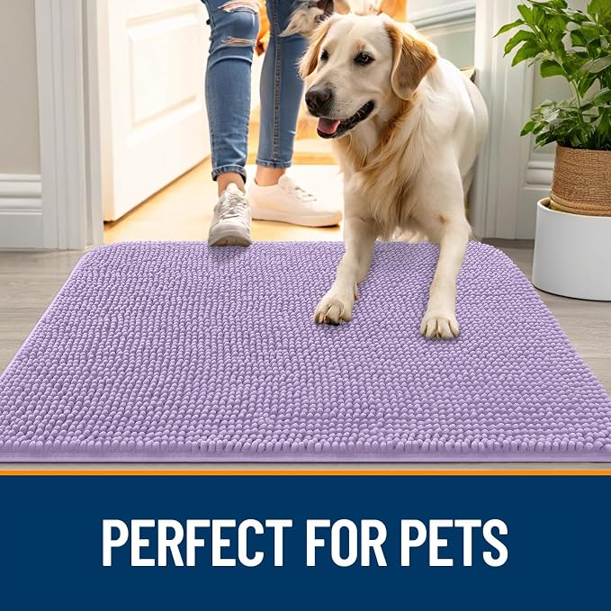 OLANLY Dog Door Mat for Muddy Paws 47x17, Absorbs Moisture and Dirt, Absorbent
