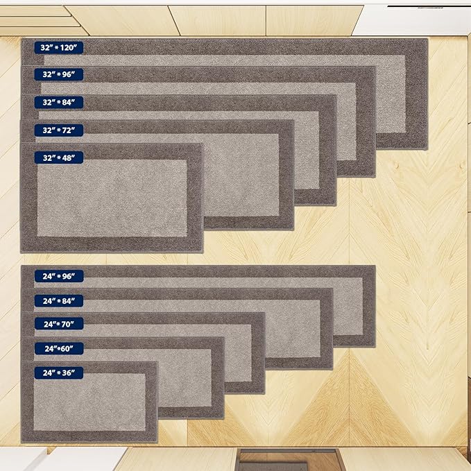 Machine Washable Runner Rug 32" x 96", Non Slip Kitchen Mat