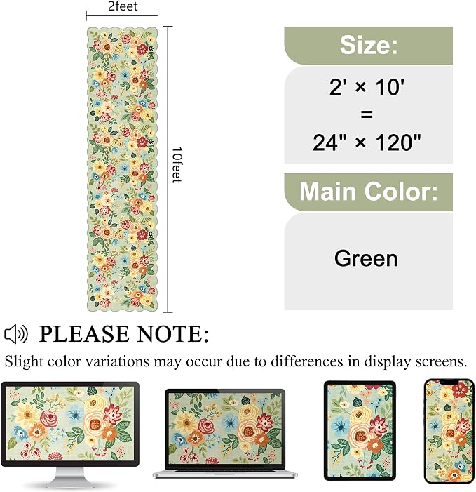 DUKINO 2x10 Runner Rug for Hallway, Washable Kitchen Rug