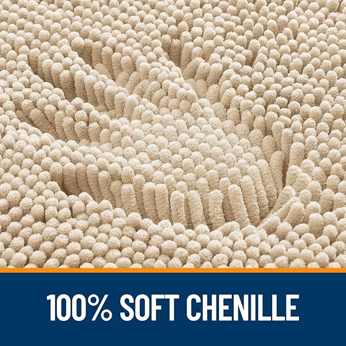 OLANLY Small Bathroom Rugs 24x16, Extra Soft Absorbent Chenille Bath Rugs