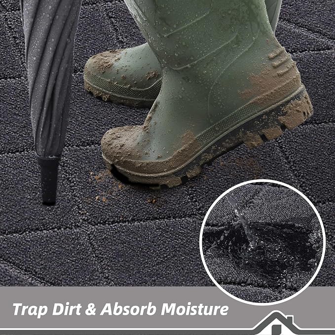 BEQHAUSE Dirt Trapper Door Mat 24" x 36", Doormat Non-Slip Entryway Rugs