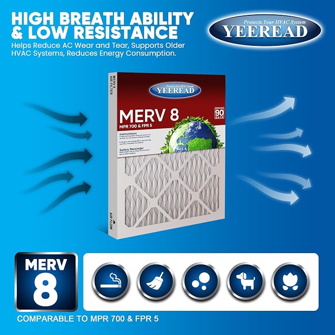 14x18x1 MERV 8 Air Filters 6-Pack – 13.7" x 17.7" x 0.75" – HVAC, AC & Furnace