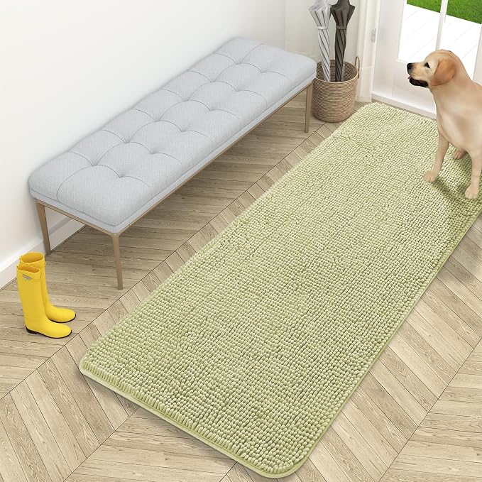 OLANLY Dog Door Mat for Muddy Paws 59x24, Absorbs Moisture and Dirt, Absorbent