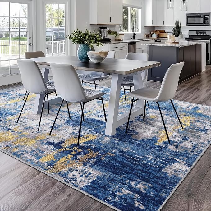 RELEANY Washable Area Rugs 8'x10' Non-Slip Modern Abstract Soft