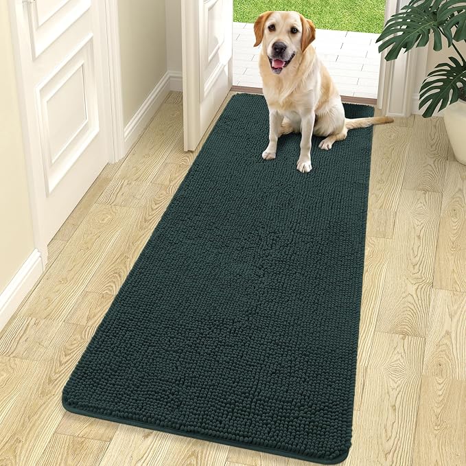 OLANLY Dog Door Mat for Muddy Paws 70x24, Absorbs Moisture and Dirt, Absorbent
