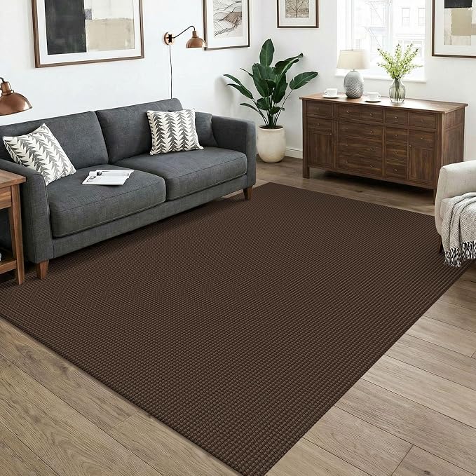 KOZYFLY Washable 5x7 Living Room Rug, Non Slip Woven Area Rugs, Braided Floor