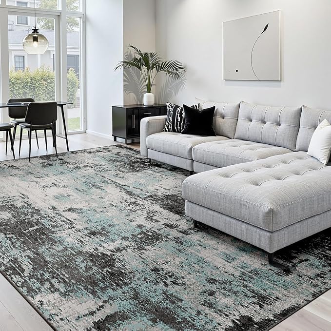 RELEANY Washable Area Rugs 5'x8' Non-Slip Modern Abstract Soft