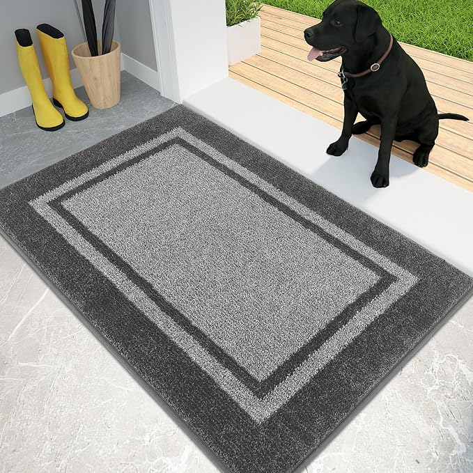 PURRUGS Dirt Trapping Door Mat 20" x 32", Non-Slip Machine Washable Entryway Rug