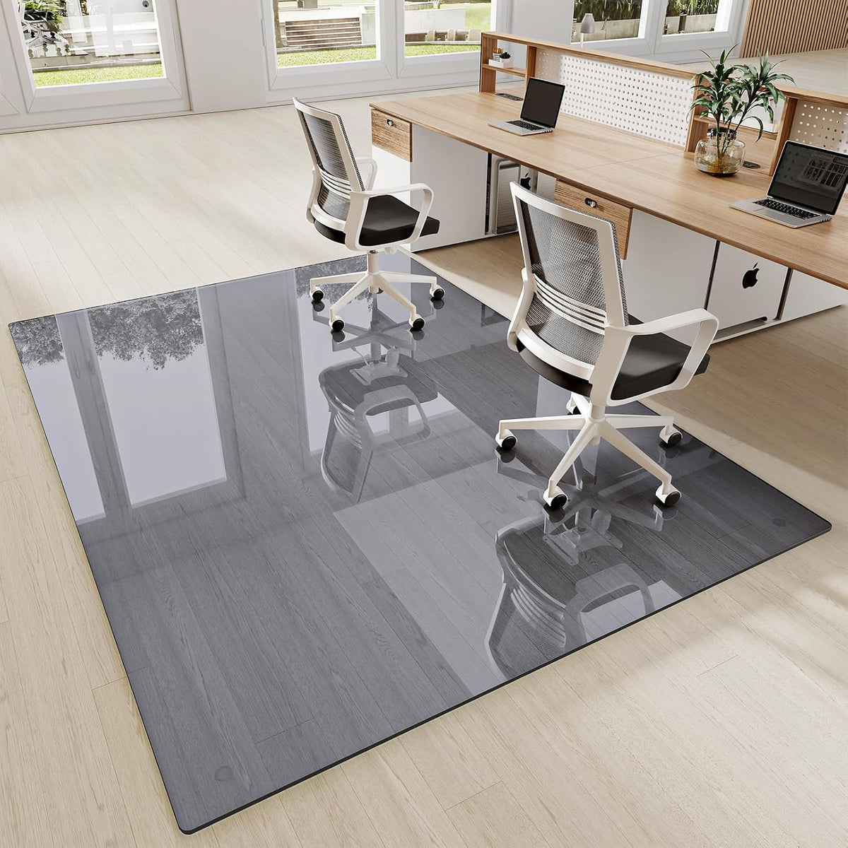 [Tempered Glass] 54" x 72" Glass Office Chair Mat for Carpet