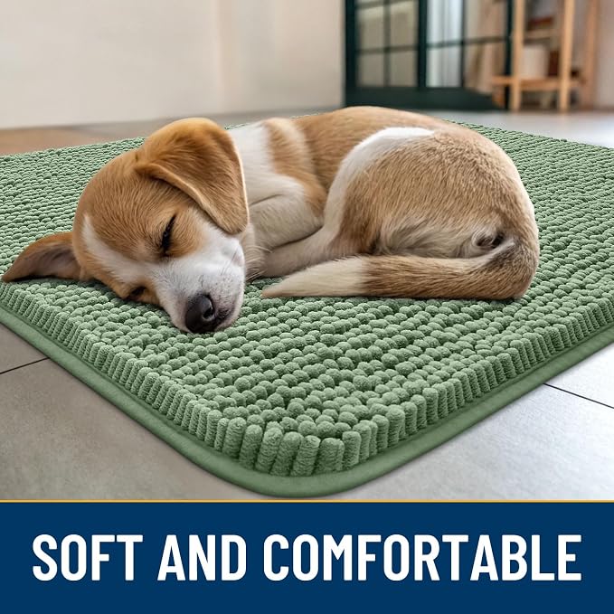 Smiry Dog Door Mat for Muddy Paws 70x24, Absorbent Dirt Trapper, Non-Slip