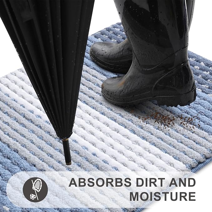 Kitinjoy Indoor Outdoor Door Mat, 71x24 Non-Slip Absorbent Dirt Trapper