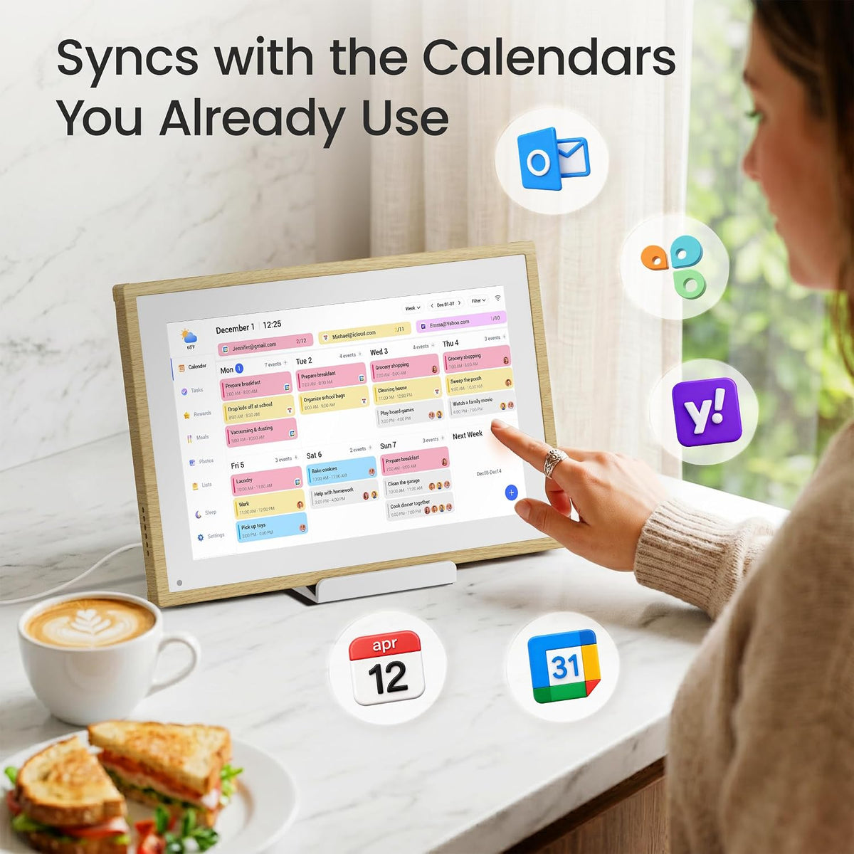 Dragon Touch 10.1 inch Digital Calendar Chore Chart – Digital Picture Frame, Smart Family Planner, Hearth Display Desk Digital Calendar Best Gift for Women, Mom,Christmas, Wedding