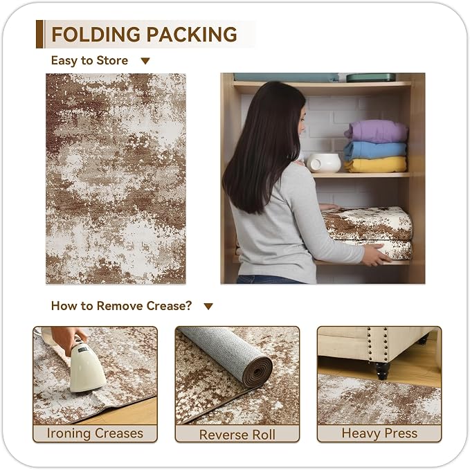 Entryway Rug 3x5 Brown Door Mat Indoor Entrance 36x60, Washable Small Throw Rugs