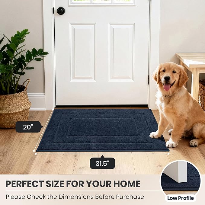 PURRUGS Dirt Trapping Door Mat 20" x 31.5", Non-Slip/Skid Machine Washable