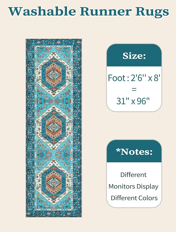 SERISSA Boho Washable Runner Rug