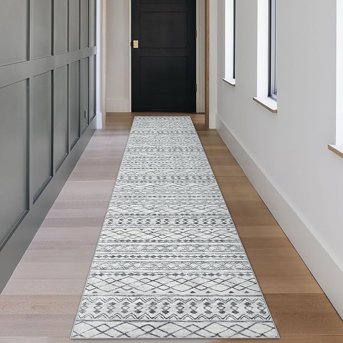 KUTA Boho Hallways Runner Rugs 2x12, Moroccan Washable Kitchen Rug Non-Slip