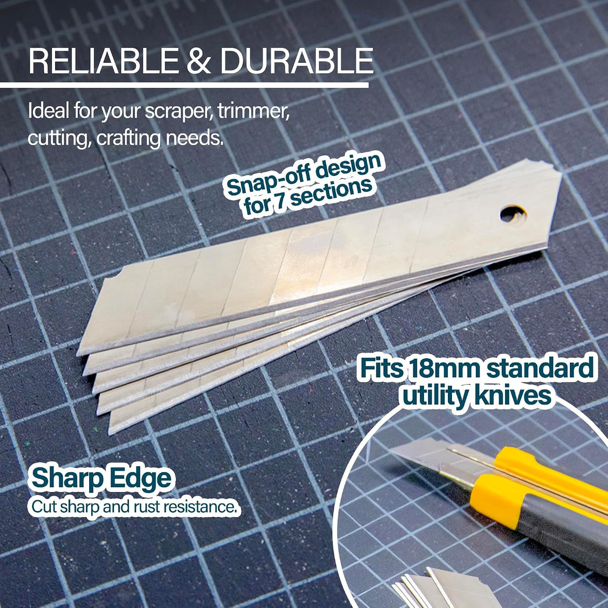BAZIC Products 18 mm Snap-Off Replacement Blades in Tube, 8 Ct, 24-Box