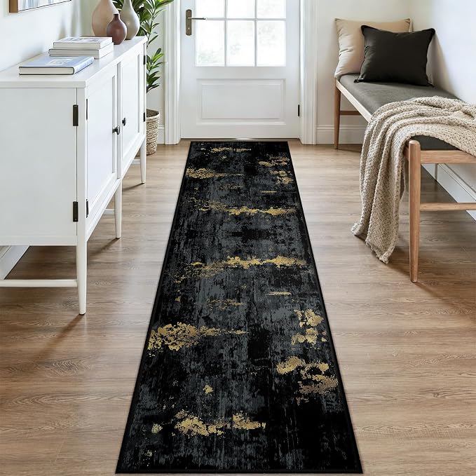 RELEANY Washable Area Rugs 2x9 Non-Slip Modern Abstract Soft