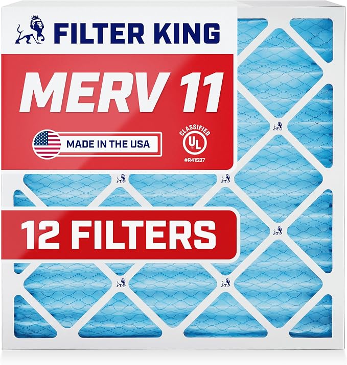 Filter King 19x19x1 Air Filter | 12-PACK | MERV 11 HVAC Pleated A/C Furnace
