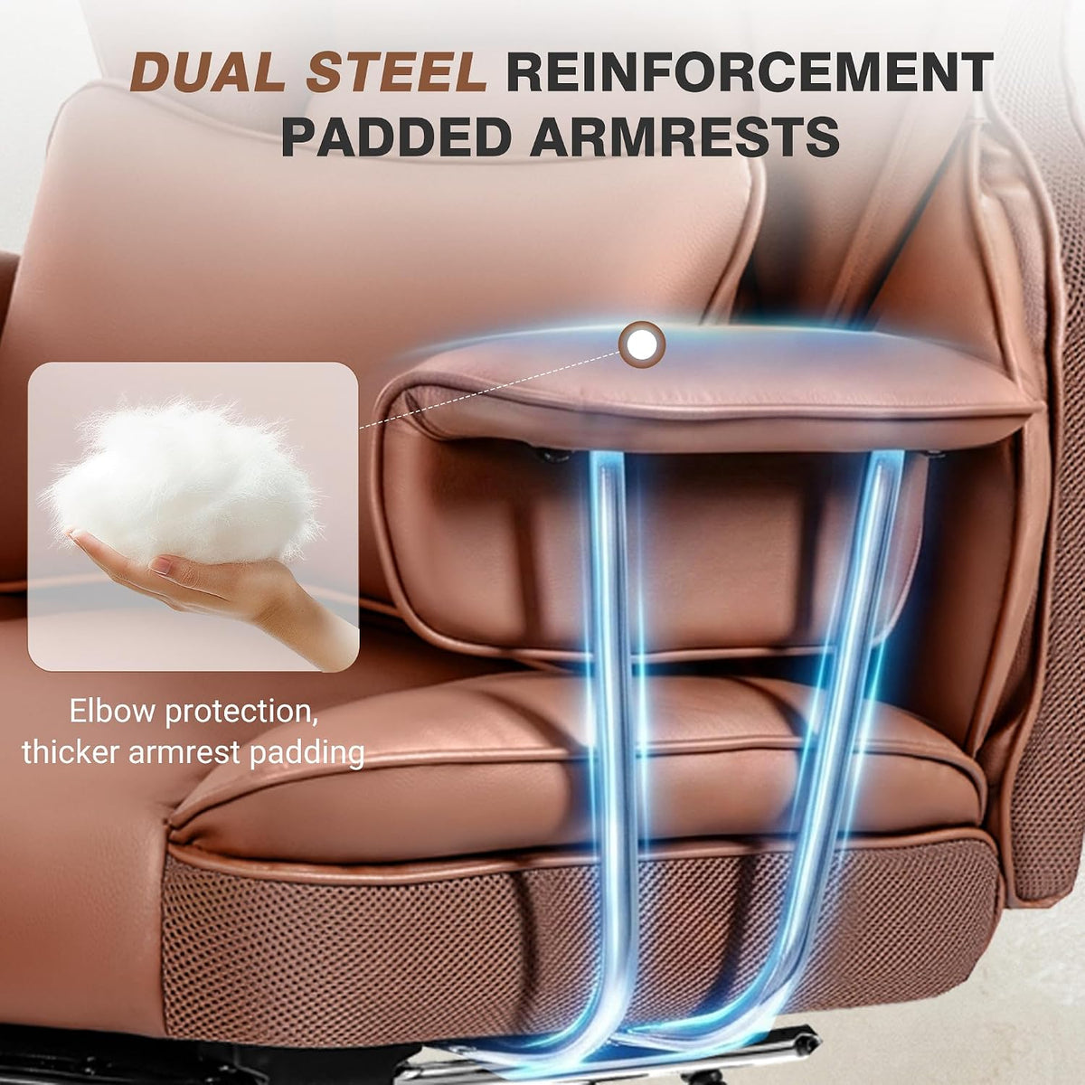 ALLGOD Big and Tall Office Chair, Executive Leather Chair with Footrest