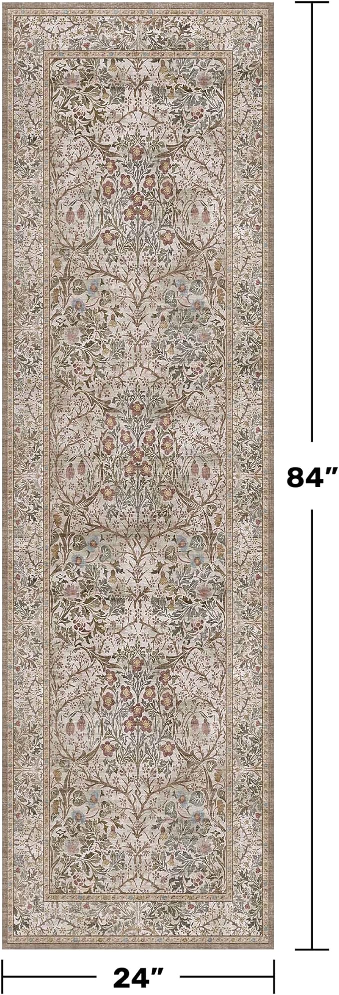 Hazo Haus Non Slip 2x7 Moss Green Hallway Runner