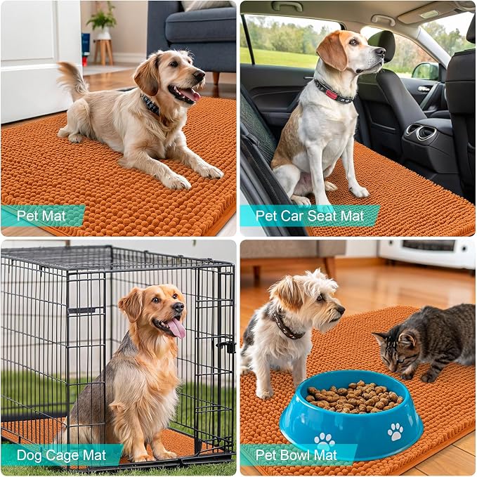 OLANLY Dog Door Mat for Muddy Paws 54x32, Absorbs Moisture and Dirt, Absorbent