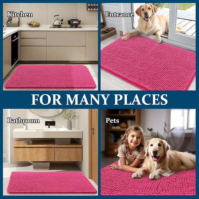 OLANLY Dog Door Mat for Muddy Paws 24x16, Absorbs Moisture and Dirt, Absorbent
