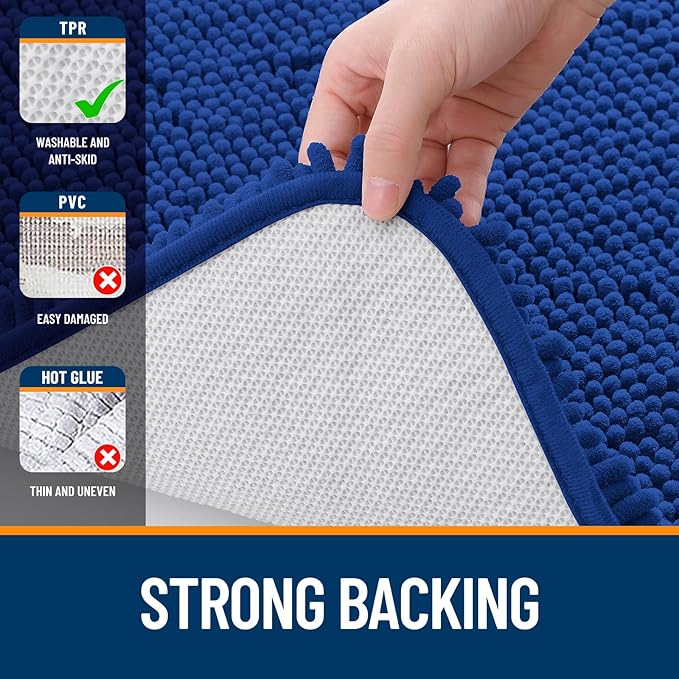 OLANLY Large Bathroom Rugs 44x32, Extra Soft Absorbent Chenille Bath Rugs