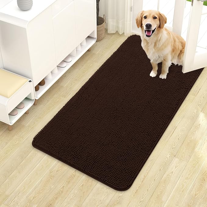 OLANLY Dog Door Mat for Muddy Paws 40x24, Absorbs Moisture and Dirt, Absorbent