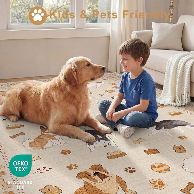 DUKINO 3x5 Area Rug, Lightweight Washable Entryway Rug