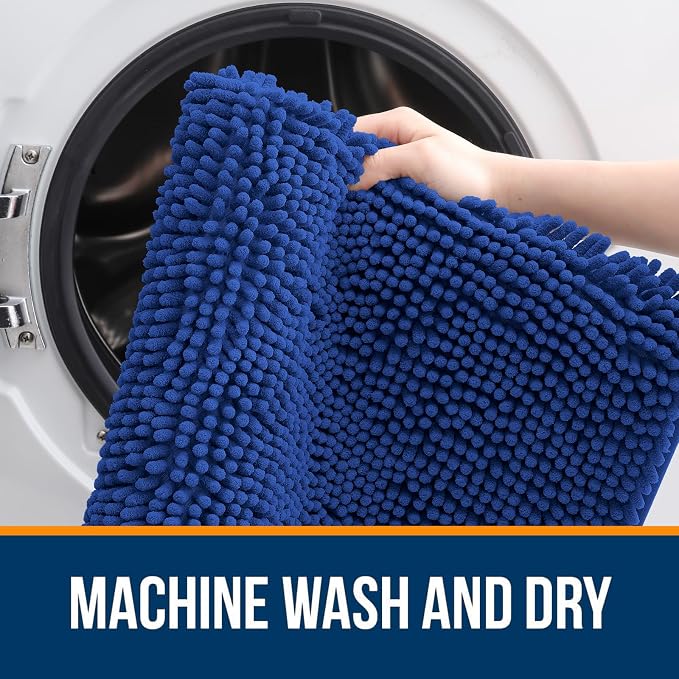 OLANLY Large Bathroom Rugs 70x46, Extra Soft Absorbent Chenille Bath Rugs