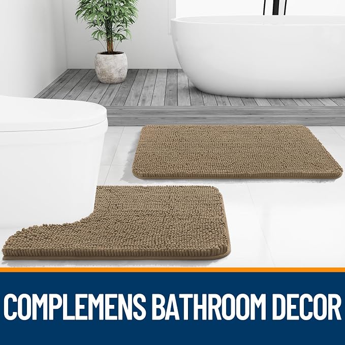 OLANLY Bathroom Runner Rugs 59x24, Extra Soft Absorbent Chenille Bath Rugs